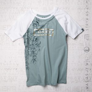 KBLT018 Kort Mou T-hemp- Aquafier Lt Olive /Wit