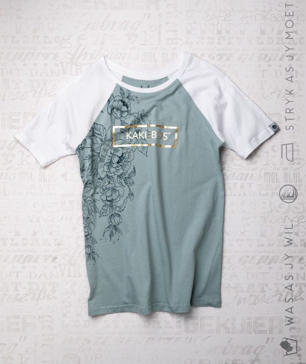 KBLT018 Kort Mou T-hemp- Aquafier Lt Olive /Wit
