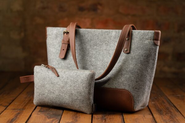 Riri Mini Tote Handsak - Grys/Tabak - Image 3