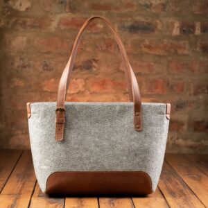 Riri Mini Tote Handsak - Grys/Tabak
