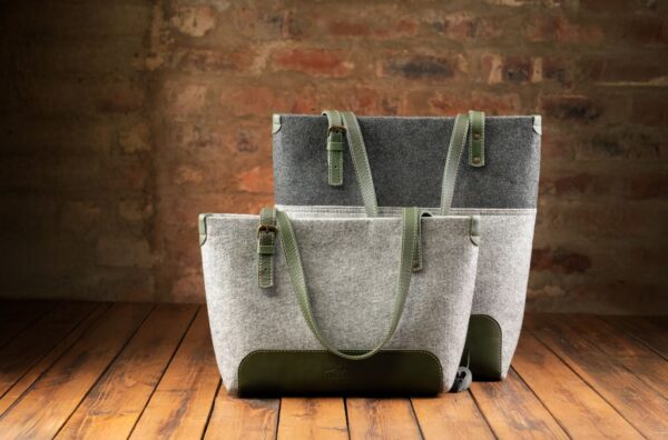 Riri Mini Tote Handsak - Grys /Groen - Image 2