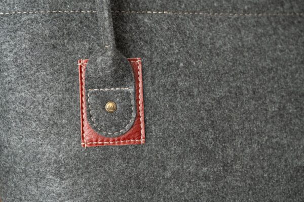 Riri Shopper Sak - Charcoal/Maroon - Image 4
