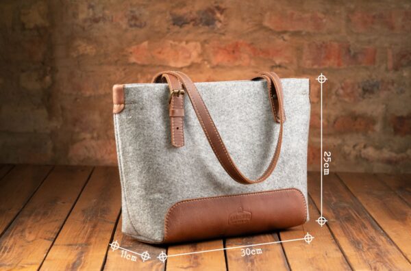 Riri Mini Tote Handsak - Grys/Tabak - Image 4