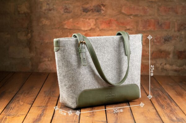 Riri Mini Tote Handsak - Grys /Groen - Image 5
