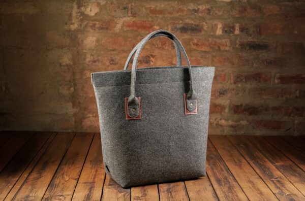 Riri Shopper Sak - Charcoal/Maroon - Image 2
