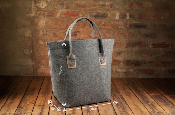 Riri Shopper Bag - Charcoal/Toffee - Image 3