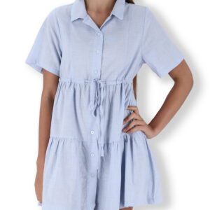 DAMES ROK - Poeier Blou Slub